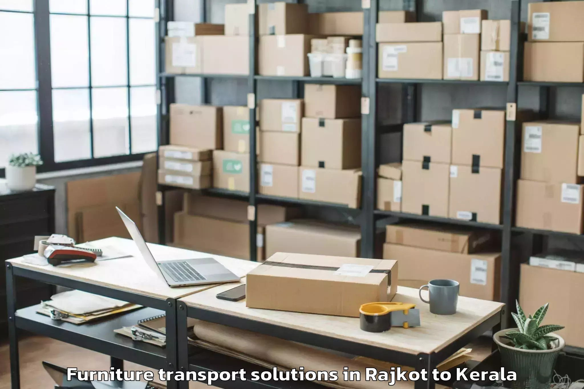 Trusted Rajkot to Chalakudy Furniture Transport Solutions